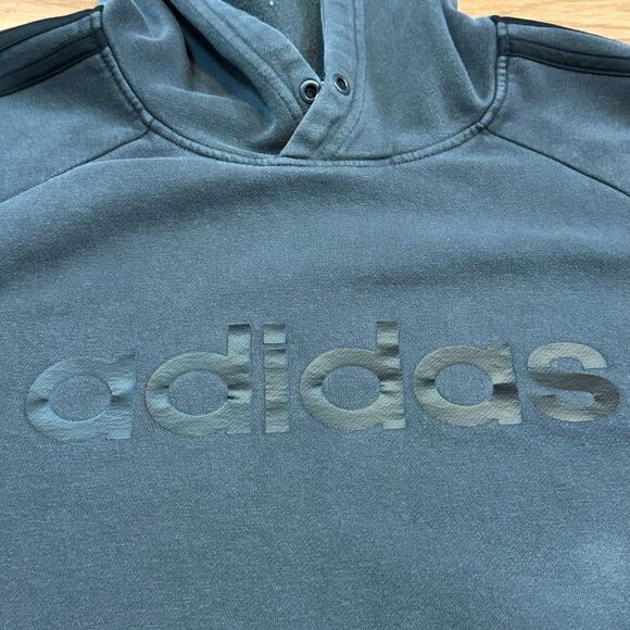 Adidas Hoodie Sweatshirt Pullover Gray and Black | Men Size Large - Picture 2 of 12